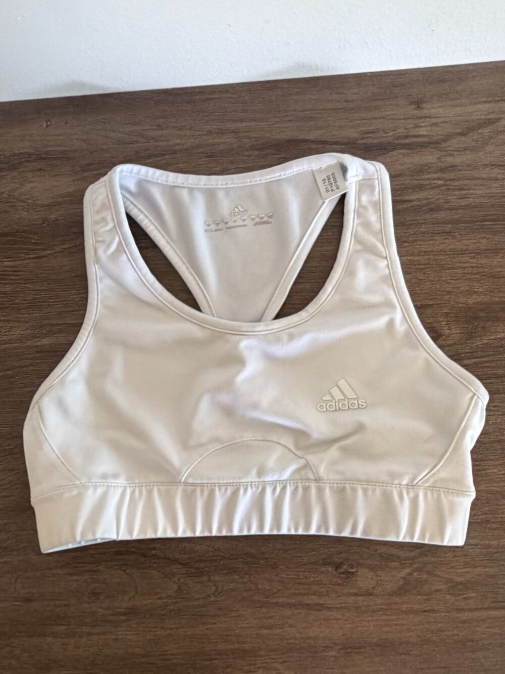 Adidas White Sports Bra Size Medium